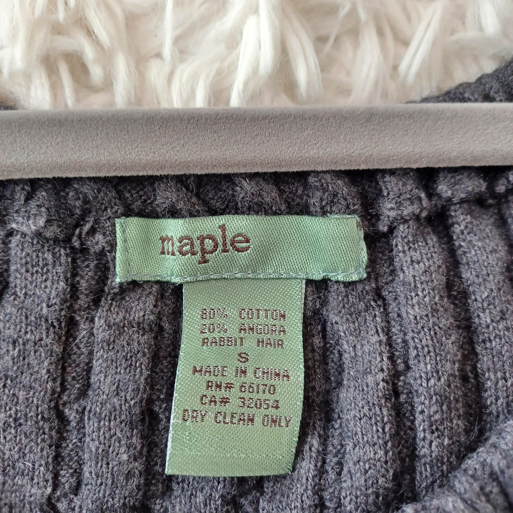 Maple Grey Rib-Knit Midi Dress Angora Rabbit Hair Size Small - Picture 3 of 6